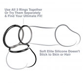 Набор из трех черных эрекционных колец Silicone 3-Ring Stamina Set - Pipedream - в Братске купить с доставкой