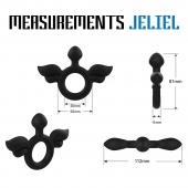 Черное эрекционное кольцо с крыльями Rooster Jeliel Angel - Velv or - в Братске купить с доставкой