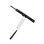 Черный кожаный ошейник-воротник с поводком - Pecado - купить с доставкой в Братске