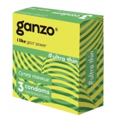 Ультратонкие презервативы Ganzo Ultra thin - 3 шт. - Ganzo - купить с доставкой в Братске