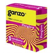 Презервативы с анестетиком для продления удовольствия Ganzo Long Love - 3 шт. - Ganzo - купить с доставкой в Братске