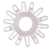 Прозрачное гелевое эрекционное кольцо с шипиками - Toyfa Basic - в Братске купить с доставкой