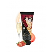Массажный крем для тела с ароматом клубники и шампанского Sparkling Strawberry Wine - 200 мл. - Shunga - купить с доставкой в Братске