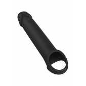 Черная насадка-удлинитель с вибрацией Vibrating Extender With Remote - Dream Toys - в Братске купить с доставкой