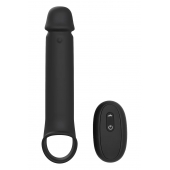 Черная насадка-удлинитель с вибрацией Vibrating Extender With Remote - Dream Toys - в Братске купить с доставкой