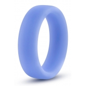 Голубое люминесцентное кольцо Silicone Glo Cock Ring - Blush Novelties - в Братске купить с доставкой