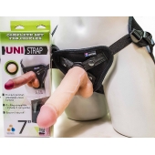 Страпон-унисекс с двумя насадками UNI strap 7  Harness - 19 и 16 см. - LOVETOY (А-Полимер) - купить с доставкой в Братске