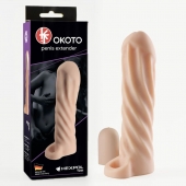 Телесная насадка-удлинитель Okoto со спиралевидным рельефом - 16 см. - Sitabella - в Братске купить с доставкой