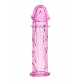 Розовая насадка фаллической формы - 12,5 см. - A-toys - в Братске купить с доставкой