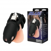 Черная клетка для пениса Silicone Small 2 in Cock Cage With Ball Divider - BlueLine - купить с доставкой в Братске