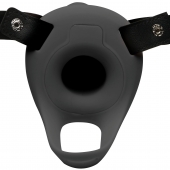 Черный полый страпон с вибрацией 2’’ Erection 28X Smooth Vibrating Silicone Penis Sheath - XR Brands - купить с доставкой в Братске