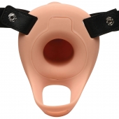 Телесный полый страпон 2  Erection 28X Smooth Vibrating Silicone Penis Sheath - 16 см. - XR Brands - купить с доставкой в Братске