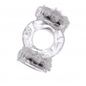 Прозрачное виброкольцо с двумя вибропульками - Toyfa Basic - в Братске купить с доставкой