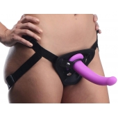 Лиловый поясной страпон Navigator Silicone G-Spot Dildo with Harness - 17,8 см. - XR Brands - купить с доставкой в Братске