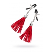 Зажимы на соски «Прищепки» с красными кисточками из замши - Pecado - купить с доставкой в Братске