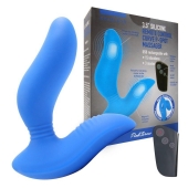 Синий вибромассажер простаты 3,5’’ Remote Control Curve P-spot Massager - 12 см. - Erokay - в Братске купить с доставкой