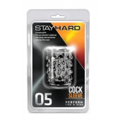 Прозрачная насадка с капельками STAY HARD COCK SLEEVE 05 CLEAR - Blush Novelties - в Братске купить с доставкой