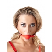 Силиконовый кляп-шар на чёрных ремешках Red Gag silicone - Orion - купить с доставкой в Братске