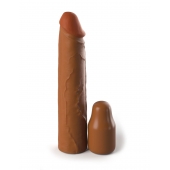 Коричневая насадка на член 2  Silicone X-tension - 20,3 см. - Pipedream - в Братске купить с доставкой
