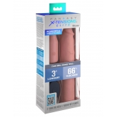 Телесная вибронасадка на член 3  Vibrating Mega X-tension with Remote - 22,9 см. - Pipedream - в Братске купить с доставкой