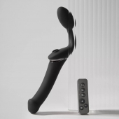 Черный безремневой вибрострапон Strap-On-Me Multi Orgasm Size XL - Strap-on-me - купить с доставкой в Братске