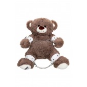 Бондажный набор: бурый мишка с белыми оковами и наручниками - Pecado - купить с доставкой в Братске