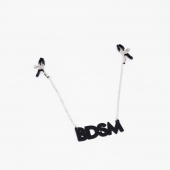 Зажимы на соски с кожаной подвеской BDSM - Crazy Handmade - купить с доставкой в Братске