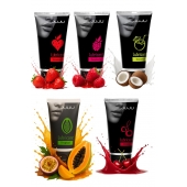 Набор из 5 съедобных лубрикантов JUJU (клубника, малина, тропические фрукты, вишня, кокос) - JuJu - купить с доставкой в Братске