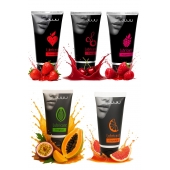 Набор из 5 съедобных лубрикантов JUJU (клубника, малина, тропические фрукты, вишня, грейпфрут) - JuJu - купить с доставкой в Братске