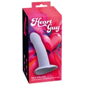 Голубой вибростимулятор на присоске Heart Guy - 17 см. - Orion