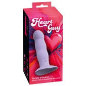 Сиреневый вибростимулятор на присоске Heart Guy - 19,5 см. - Orion
