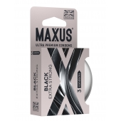 Черные утолщенные презервативы MAXUS Extra Strong с железным кейсом - 3 шт. - Maxus - купить с доставкой в Братске