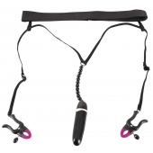 Женские вибростринги с зажимами для половых губ Spreader String with Vibrator - Orion - купить с доставкой в Братске
