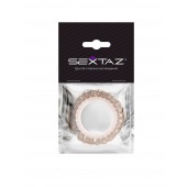 Эрекционное кольцо с бежевыми «ресничками» - Sextaz - в Братске купить с доставкой