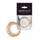 Эрекционное кольцо с бежевыми «ресничками» - Sextaz - в Братске купить с доставкой