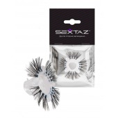 Эластичное эрекционное кольцо с черными «ресничками» - Sextaz - в Братске купить с доставкой