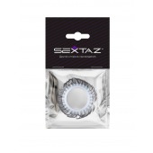 Эластичное эрекционное колечко с черными «ресничками» - Sextaz - в Братске купить с доставкой
