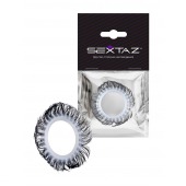 Эластичное эрекционное колечко с черными «ресничками» - Sextaz - в Братске купить с доставкой