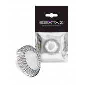 Эластичное эрекционное кольцо с длинными черными «ресничками» - Sextaz - в Братске купить с доставкой