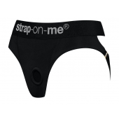 Черные трусики для насадок Heroine Lingerie Harness - size XL - Strap-on-me - купить с доставкой в Братске