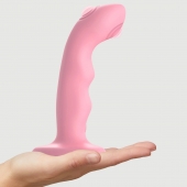 Розовая насадка-стимулятор Strap-On-Me Tapping Dildo Wave - Strap-on-me - купить с доставкой в Братске