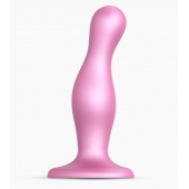 Розовая насадка Strap-On-Me Dildo Plug Curvy size M - Strap-on-me - купить с доставкой в Братске