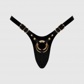 Черный пояс для фиксации насадок Strap-On-Me Leatherette Harness Fabulous - Strap-on-me - купить с доставкой в Братске