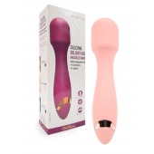 Нежно-розовый силиконовый wand-вибратор - 18,5 см. - Erokay