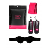 Черно-розовый эротический набор: маска, наручники и повязка - Erokay - купить с доставкой в Братске