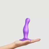 Фиолетовая насадка Strap-On-Me Dildo Plug Curvy size S - Strap-on-me - купить с доставкой в Братске
