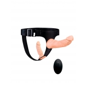 Женский страпон с 2 насадками, вибрацией и пультом ДУ - Erowoman-Eroman - купить с доставкой в Братске