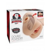 Телесный мастурбатор с вибрацией Double Pounder Vibrating Squeeze Stroker - Pipedream - в Братске купить с доставкой