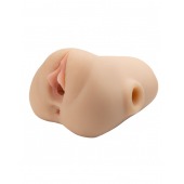 Телесный мастурбатор с вибрацией Double Pounder Vibrating Squeeze Stroker - Pipedream - в Братске купить с доставкой