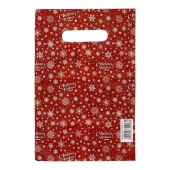 Красный подарочный новогодний пакет с вырубной ручкой (20х30 см) - Сима-Ленд - купить с доставкой в Братске